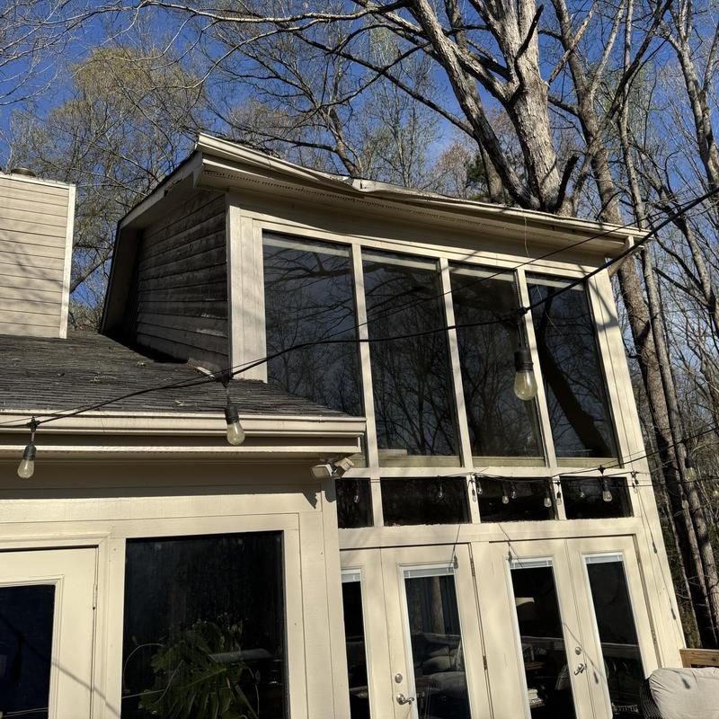 White gutter replacement after branch damage Fort Mill White gutter replacement after branch damage Fort Mill