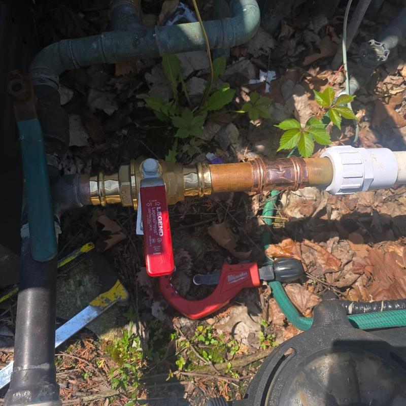 Pool system ball valve with copper piping replacement
