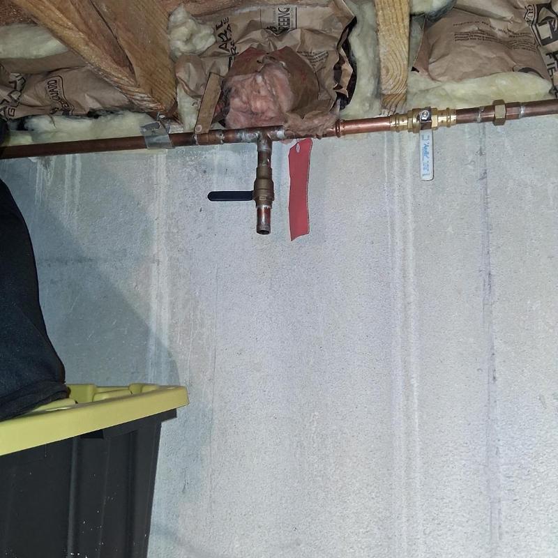 Copper meter valve with bypass removal in basement ceiling