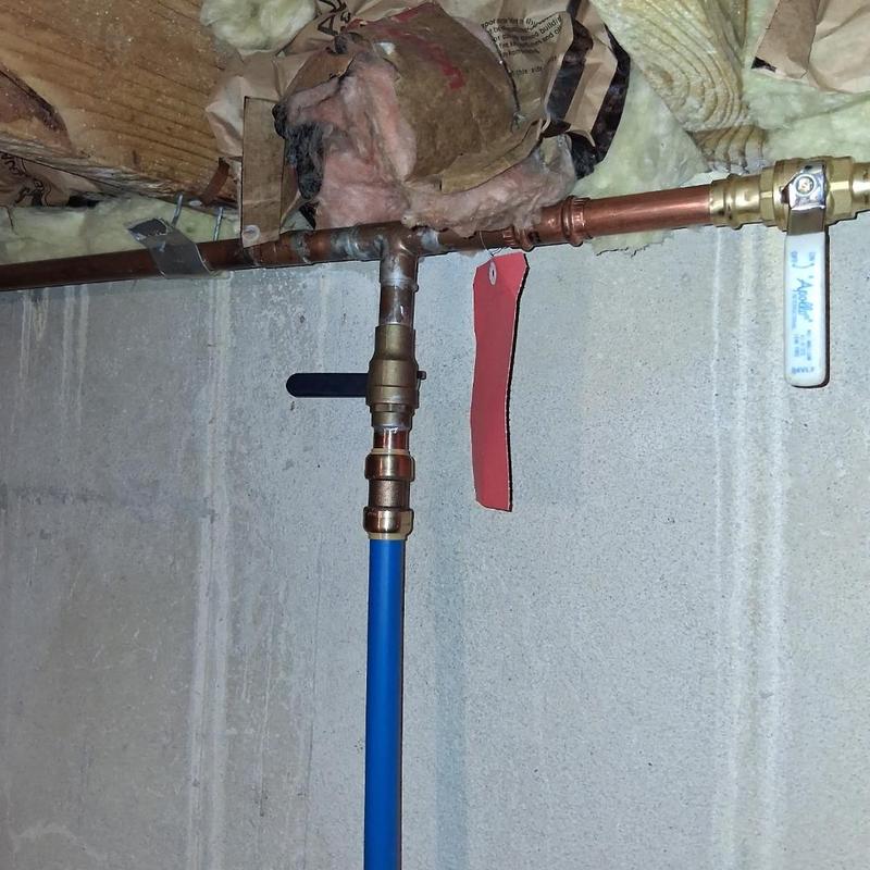 Meter valve and copper pipe installation with bypass removal