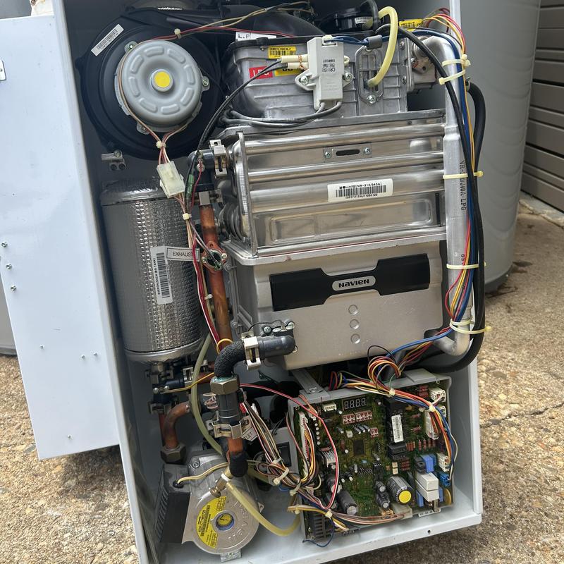 Tankless LP gas water heater air admittance valve replacement