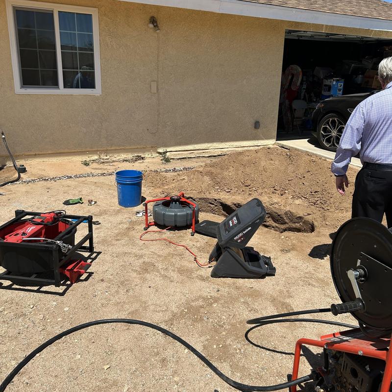 Septic tank drain line excavation and repair work