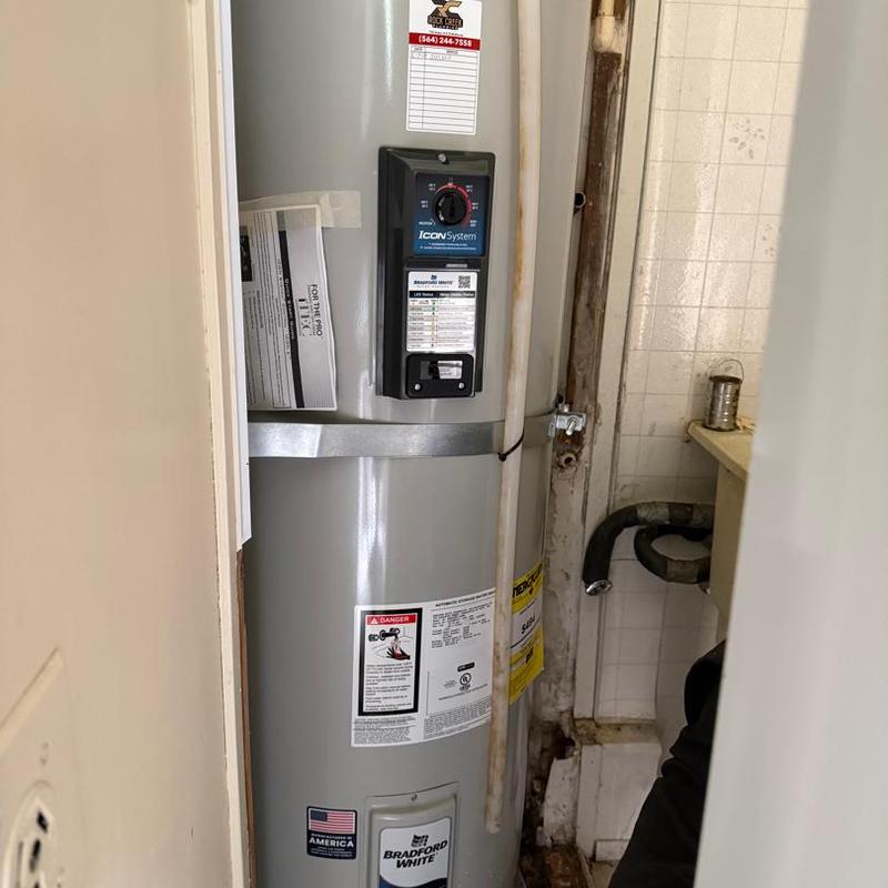 50-gallon Bradford White electric water heater installation
