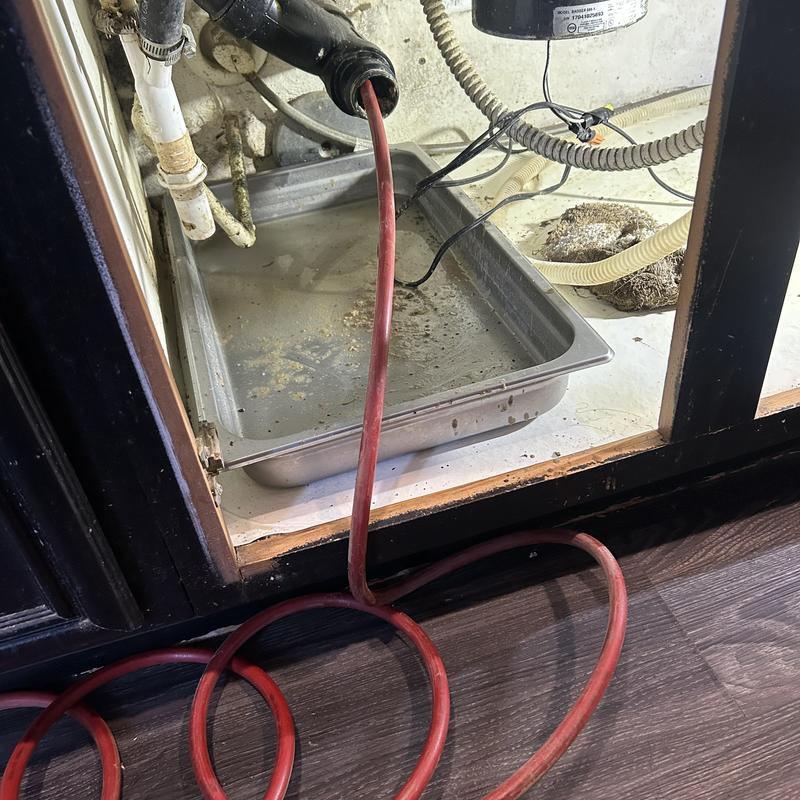 Kitchen drain with hydro jetting hose and basin