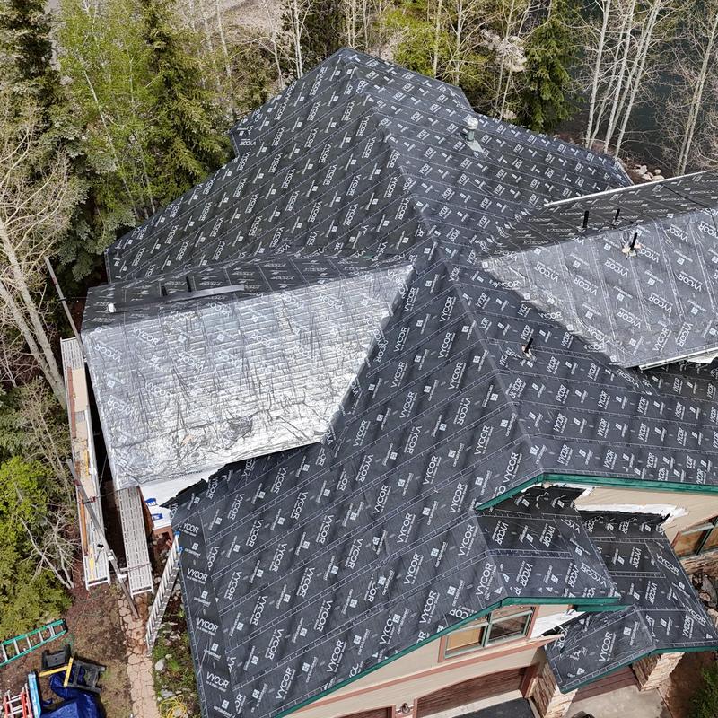 Grace ice and water barrier on roof underlayment