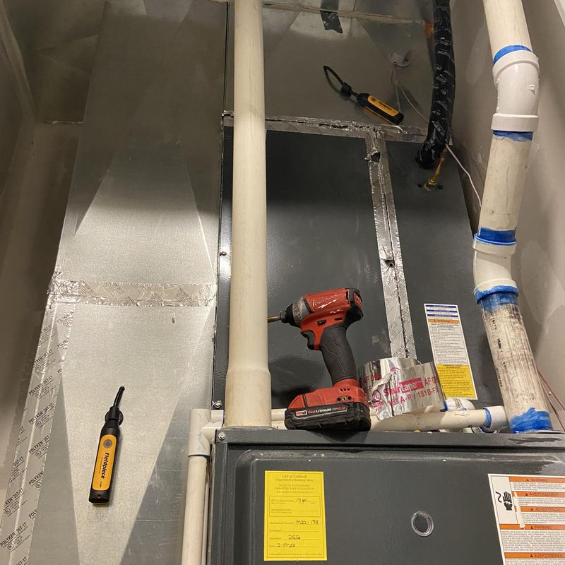 Furnace inspection with tools and PVC pipes