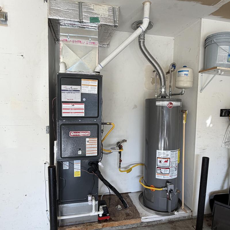 Goodman furnace and Rheem water heater installation