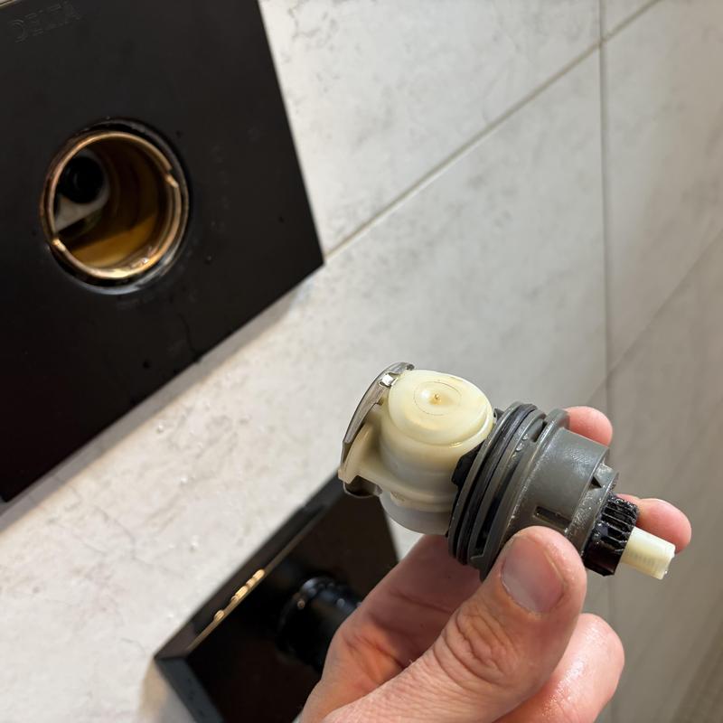 Delta MultiChoice shower valve cartridge removed Delta MultiChoice shower valve cartridge removed