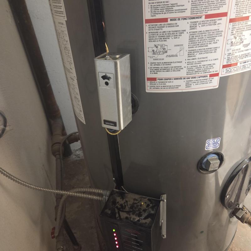 Water heater gas control valve with wiring and label Water heater gas control valve with wiring and label