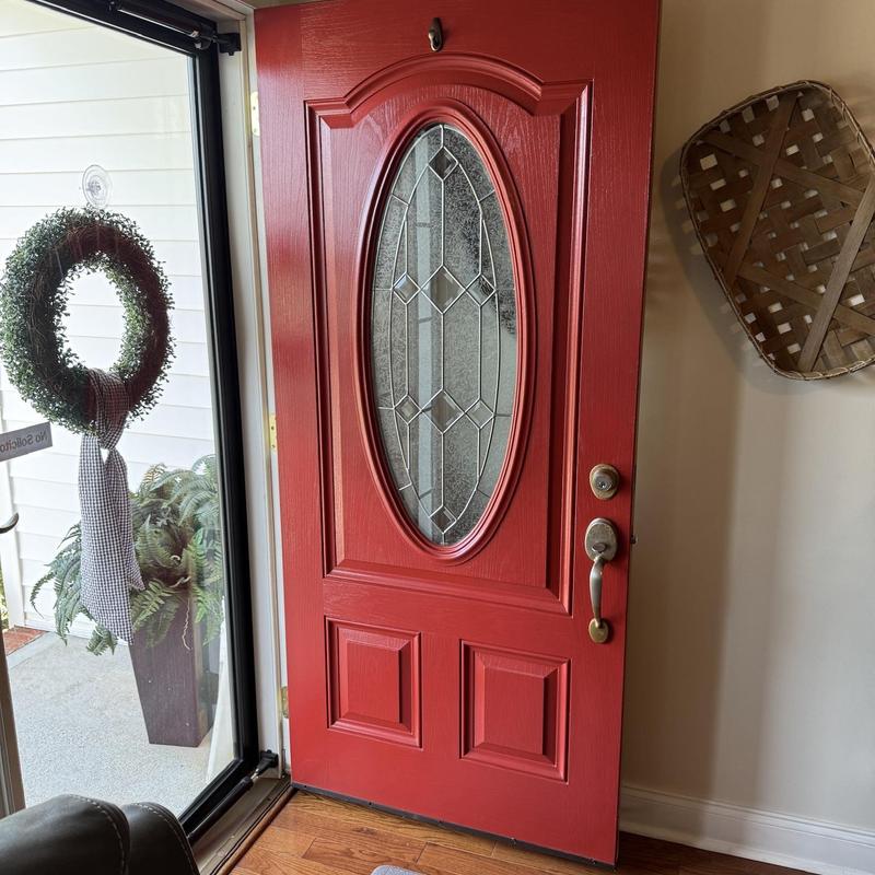 Front entry door with decorative oval glass panel Front entry door with decorative oval glass panel