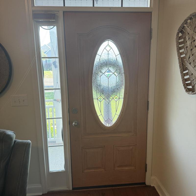 Front entry door with decorative oval glass panel Front entry door with decorative oval glass panel