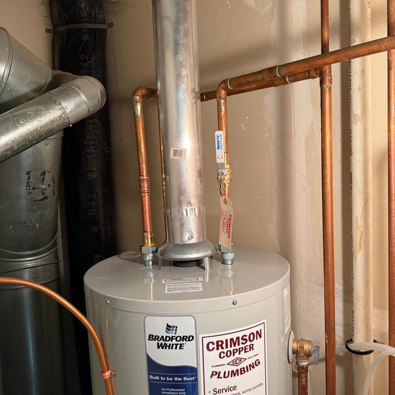 40-gallon atmospheric water heater with copper pipes