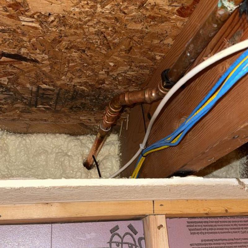 Copper piping for outdoor spigot with wiring nearby