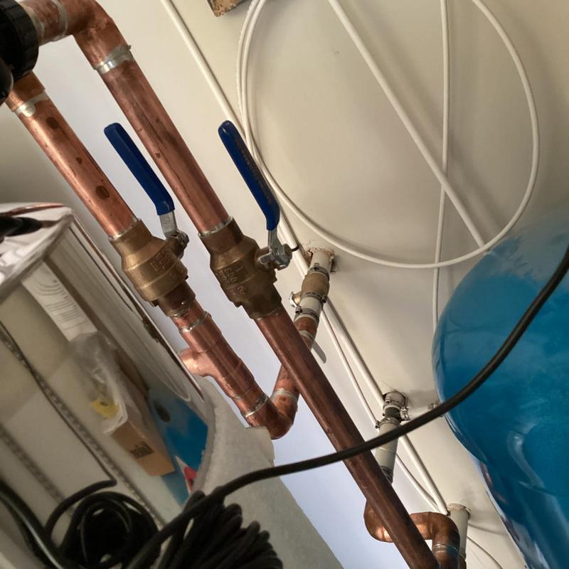 Copper water filter loop with ball valves installation Copper water filter loop with ball valves installation