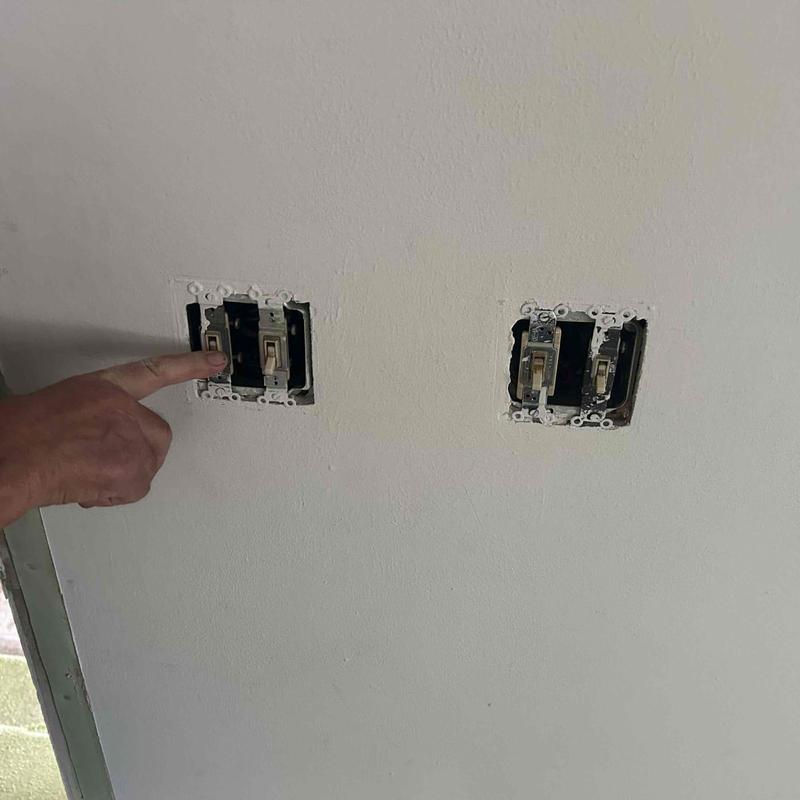 Light switch panel electrical wiring inspection in wall Light switch panel electrical wiring inspection in wall