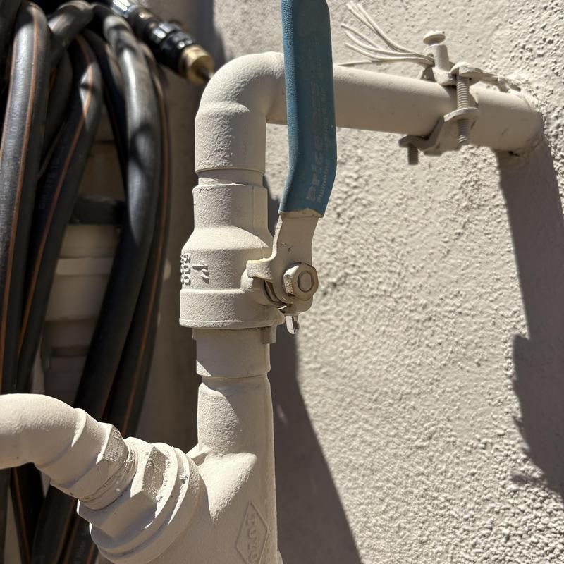 1 Inch Ball Valve on Exterior Plumbing Pipe