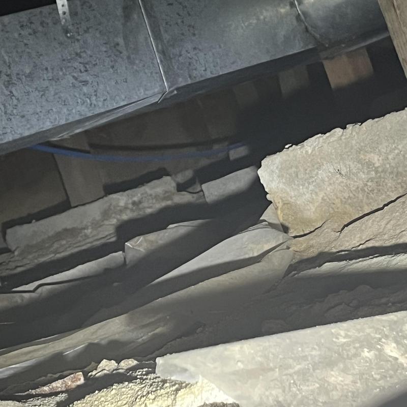 PEX water piping in crawl space installation PEX water piping in crawl space installation