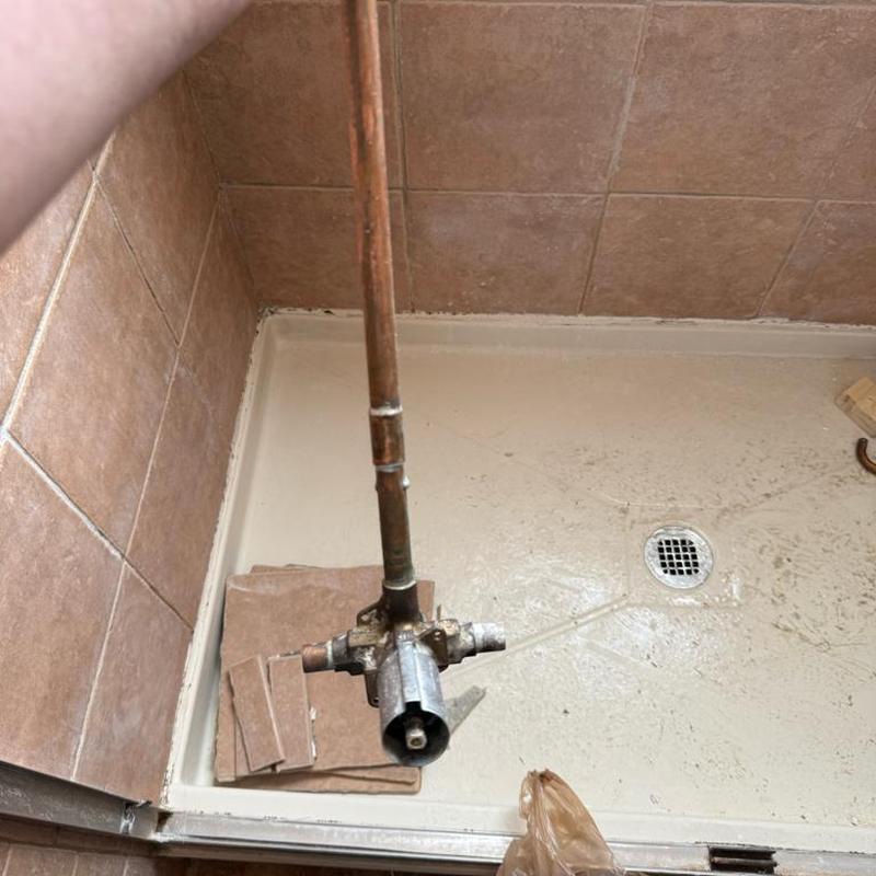 Moen Pozzi shower valve replacement in tiled shower area Moen Pozzi shower valve replacement in tiled shower area