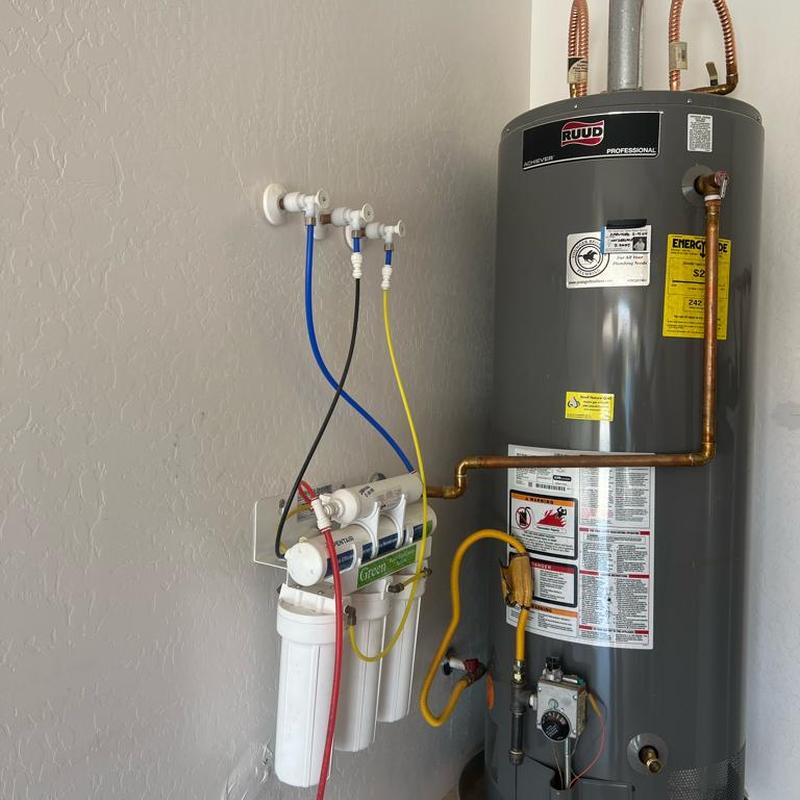 Reverse osmosis system and water heater installation Reverse osmosis system and water heater installation