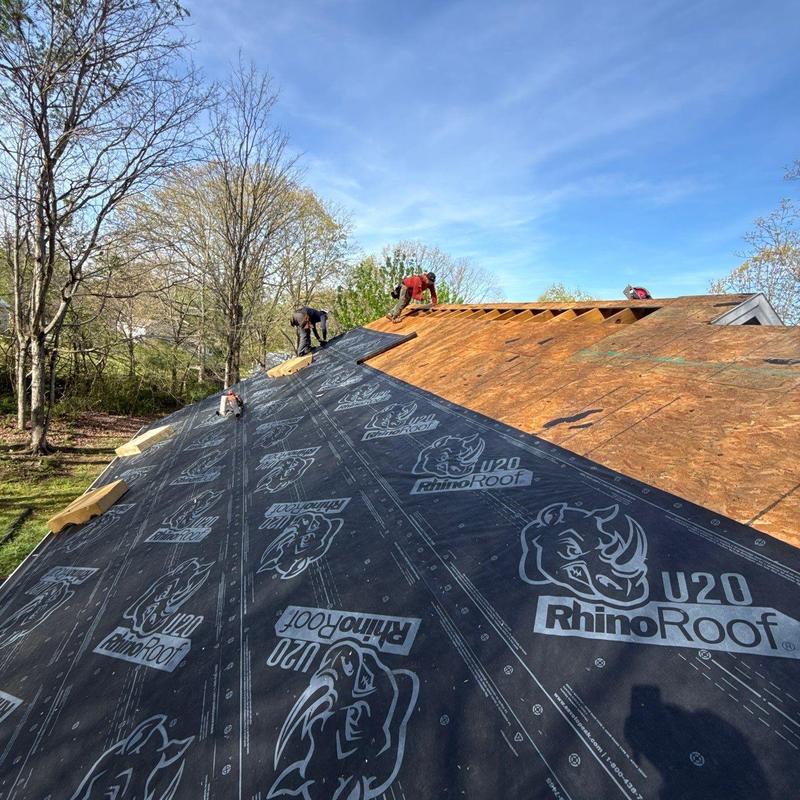 RhinoRoof underlayment installation on residential roof
