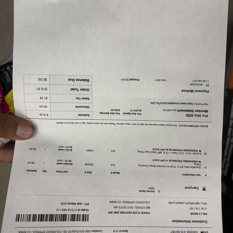 Force Flow Heating and Air unit replacement invoice Force Flow Heating and Air unit replacement invoice