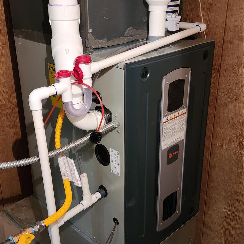 Trane S9X2 high efficiency furnace with PVC venting Trane S9X2 high efficiency furnace with PVC venting