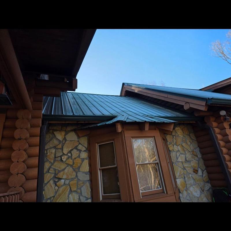 Metal roof section over bay window in Spartanburg home