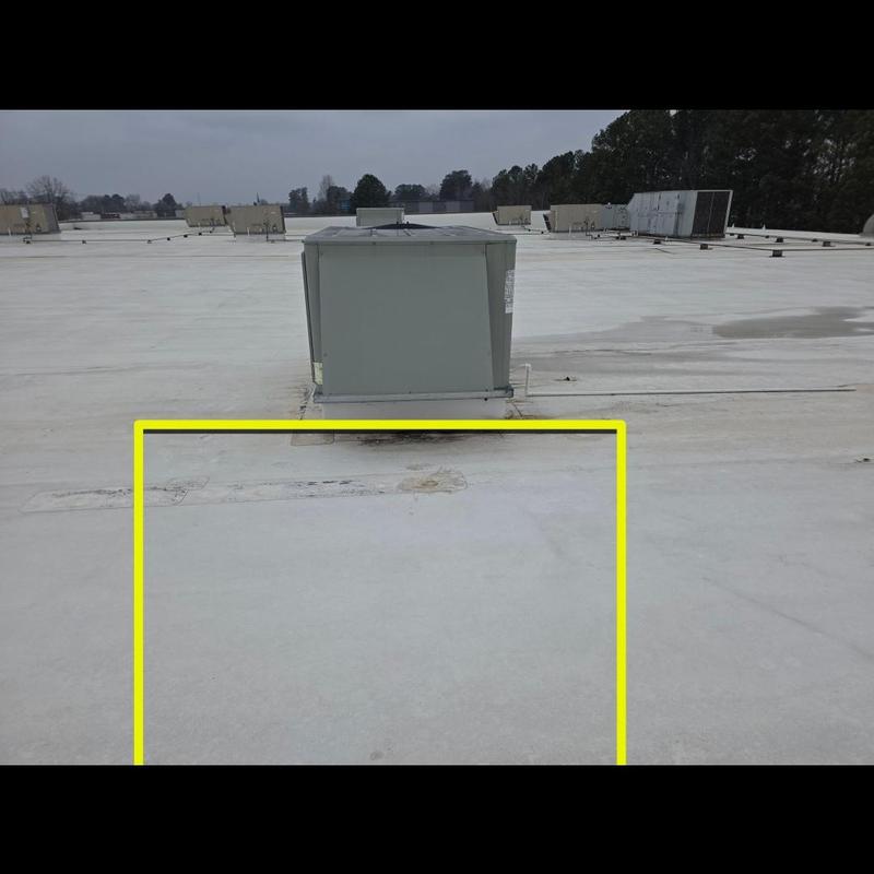 TPO roof silicone coating near rooftop HVAC unit