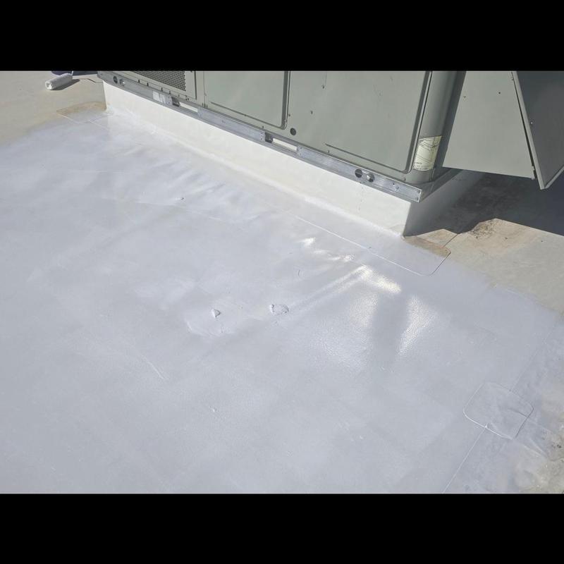 TPO roof silicone coating around HVAC unit