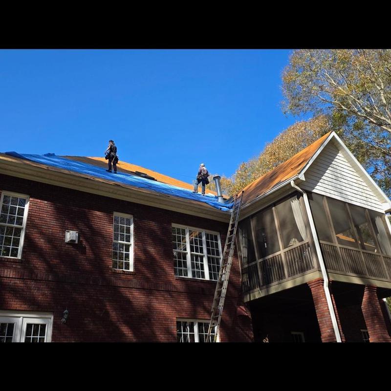 Roof underlayment installation on residential home in Spartanburg