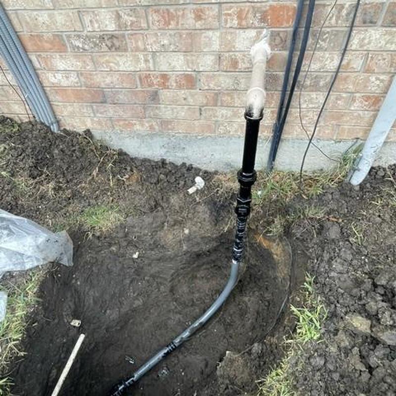 Gas riser pipe replacement outside commercial building