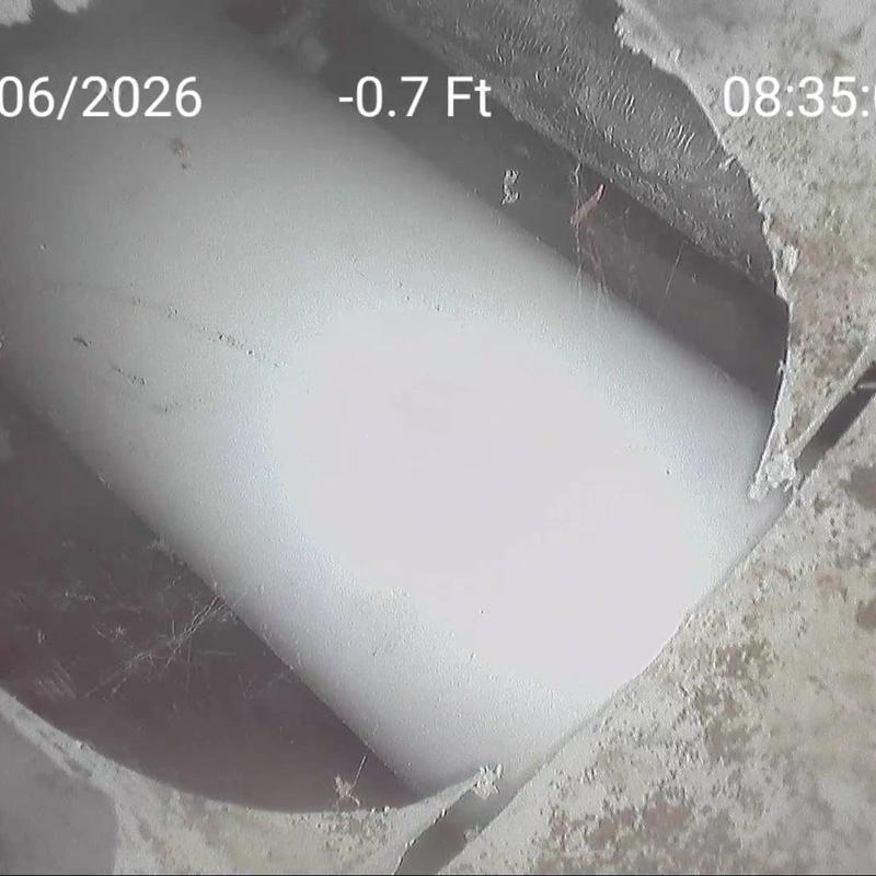 Under slab sewer pipe break visible in inspection