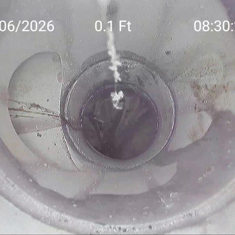 Under slab sewer line with visible cracks