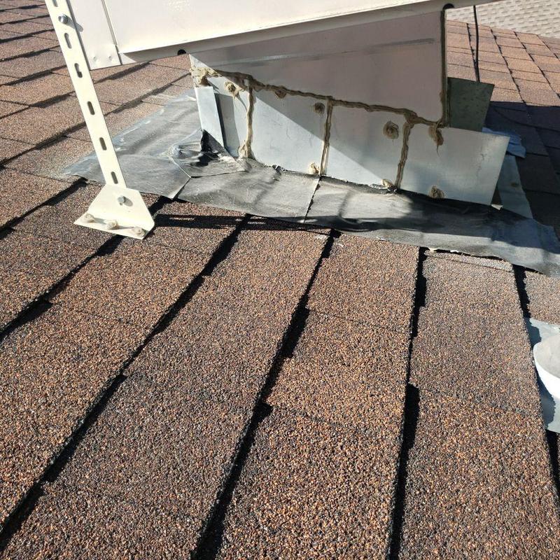 Swamp cooler base seal with nail holes on shingles Swamp cooler base seal with nail holes on shingles