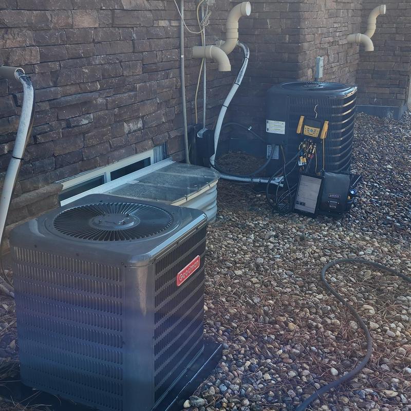 Goodman GSX13 air conditioners cleaning and testing