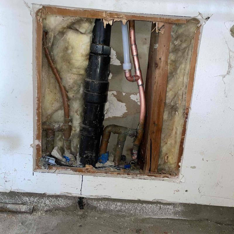 PEX water line reroute inside garage wall cavity