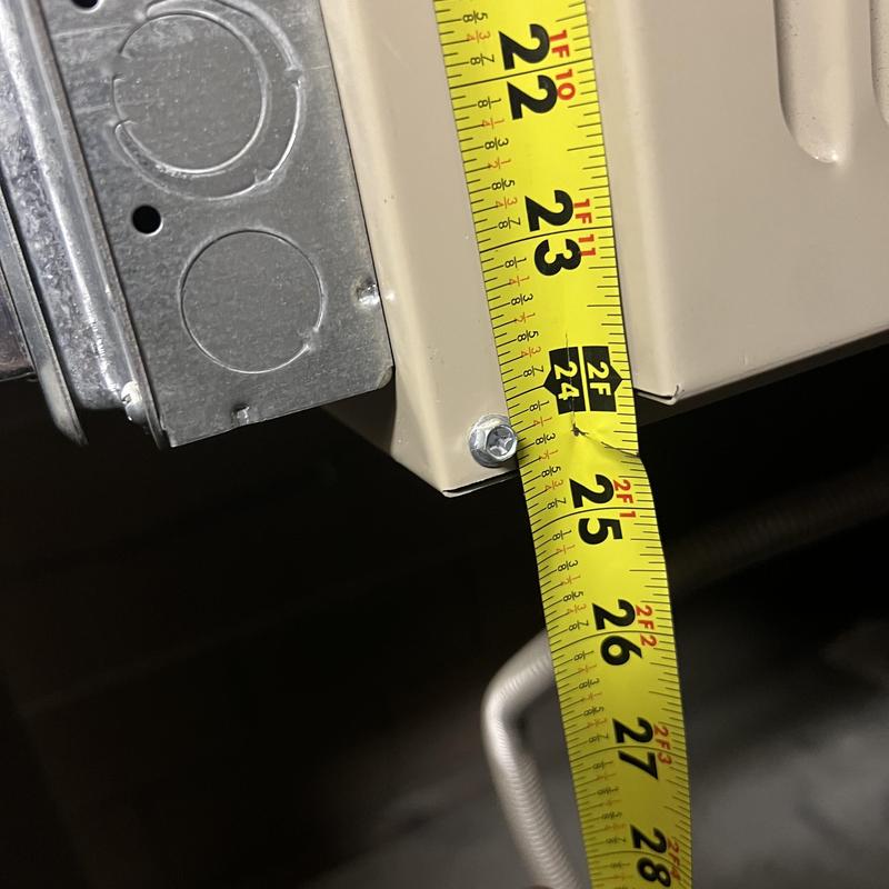 Furnace unit measurement with tape measure Furnace unit measurement with tape measure