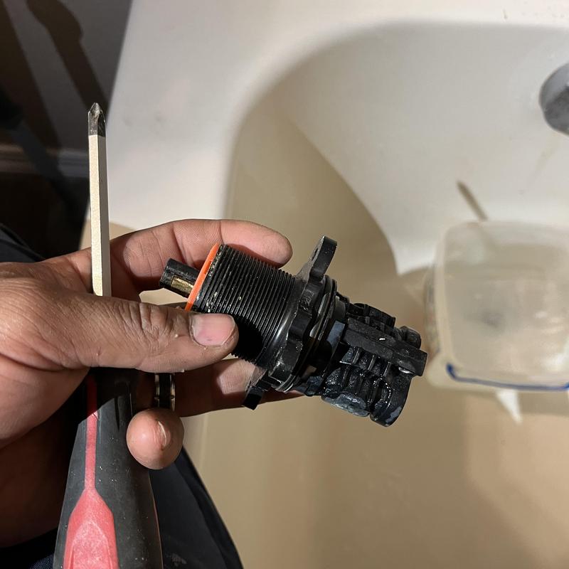 Shower cartridge valve replacement with screwdriver Shower cartridge valve replacement with screwdriver