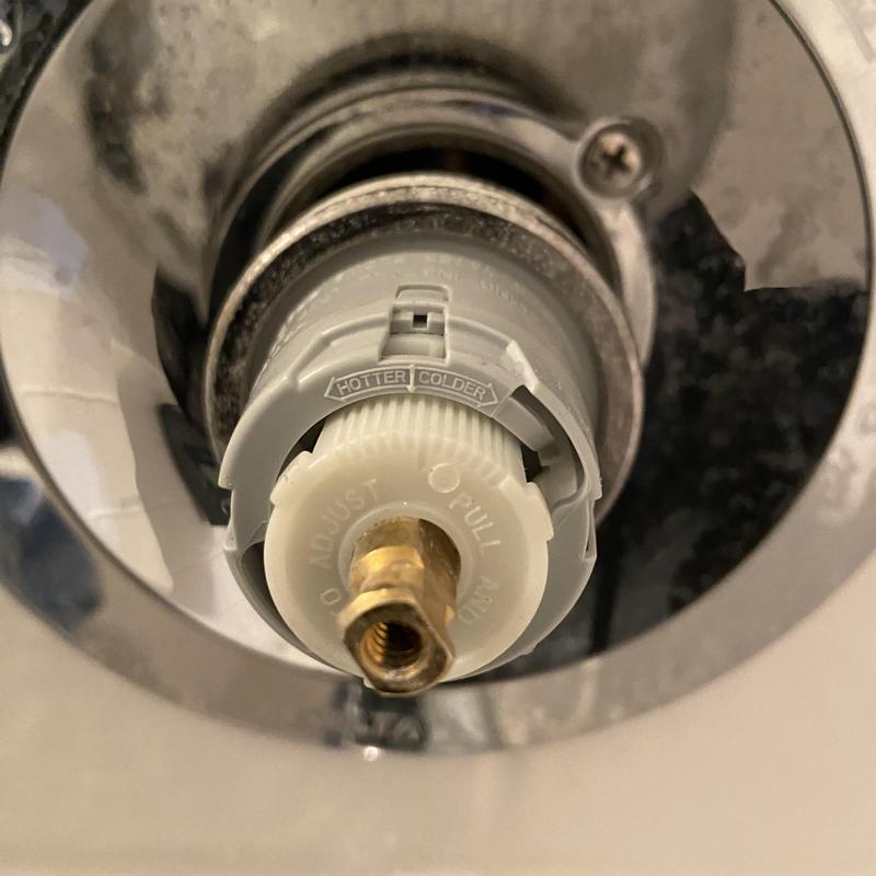 Tub shower faucet cartridge replacement, hallway bath Tub shower faucet cartridge replacement, hallway bath
