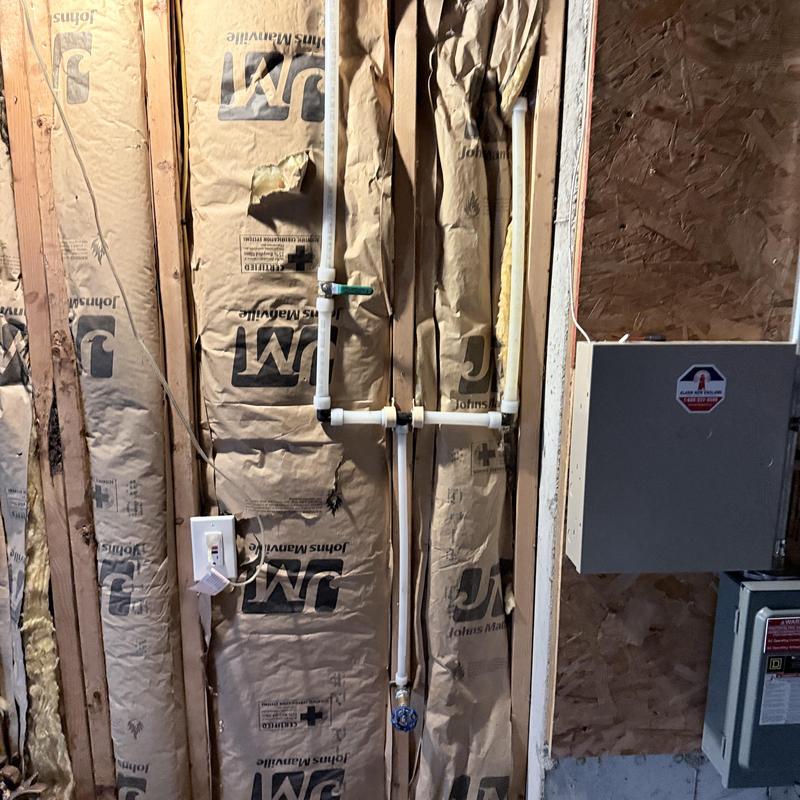 Silcock main and valves installation in wall cavity
