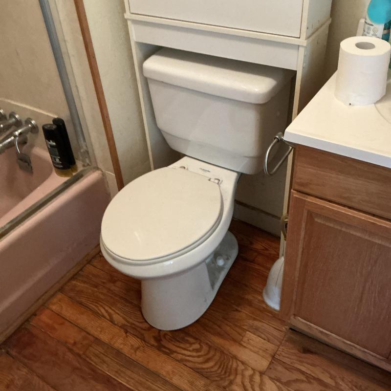 Toilet and angle stop replacement in bathroom