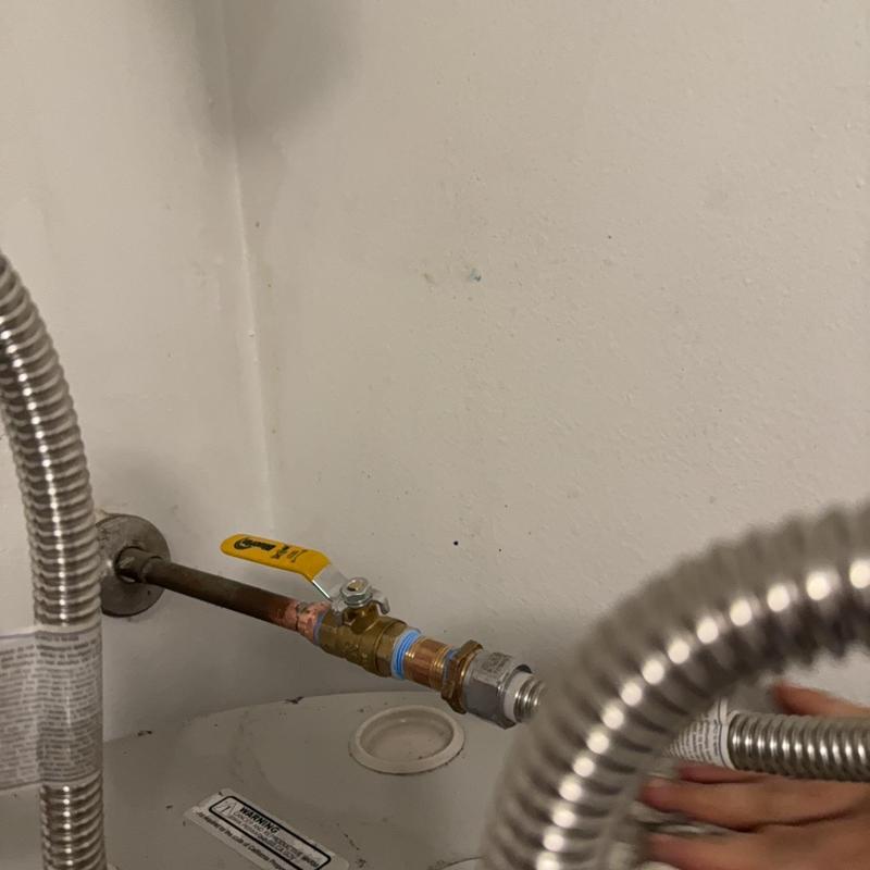 Copper quarter turn ball shut off valve installation