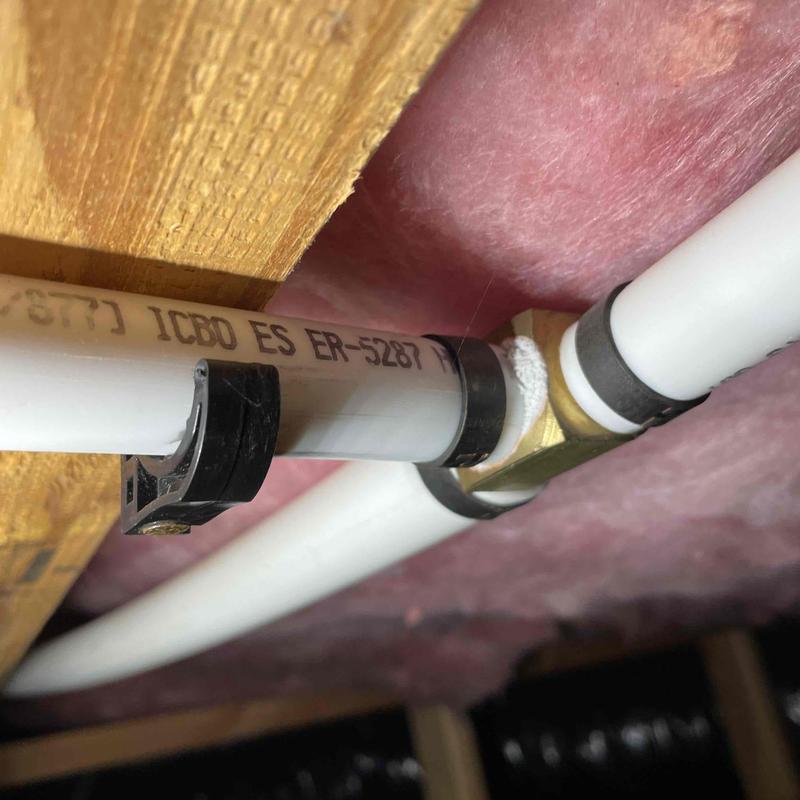 Ball valve and kitchen drain pipe in crawl space Ball valve and kitchen drain pipe in crawl space