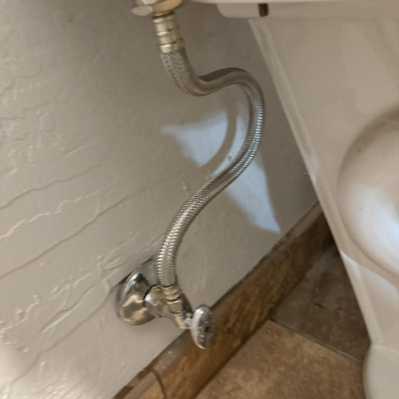 Toilet fill valve braided water supply line installation