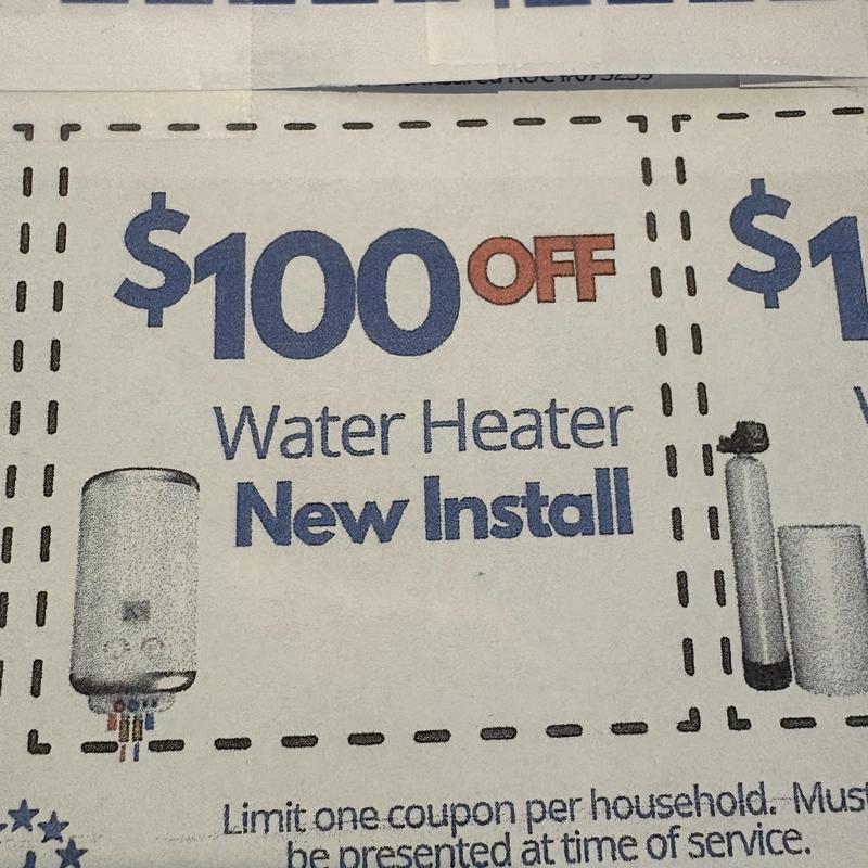 40 Gallon Gas Water Heater new installation discount