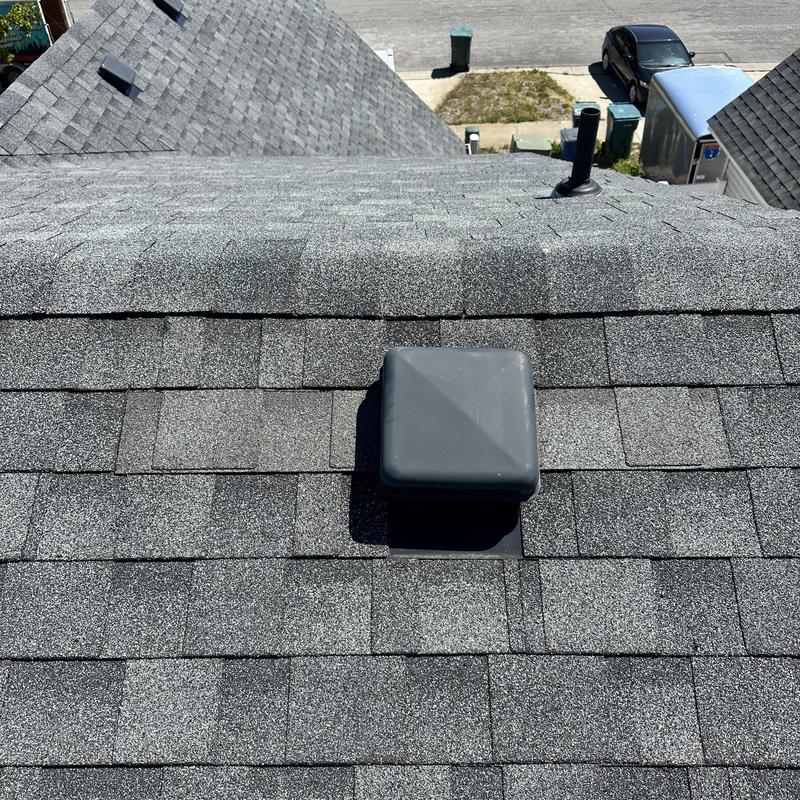 Roof vent flashing on asphalt shingle roof in Hayden, ID
