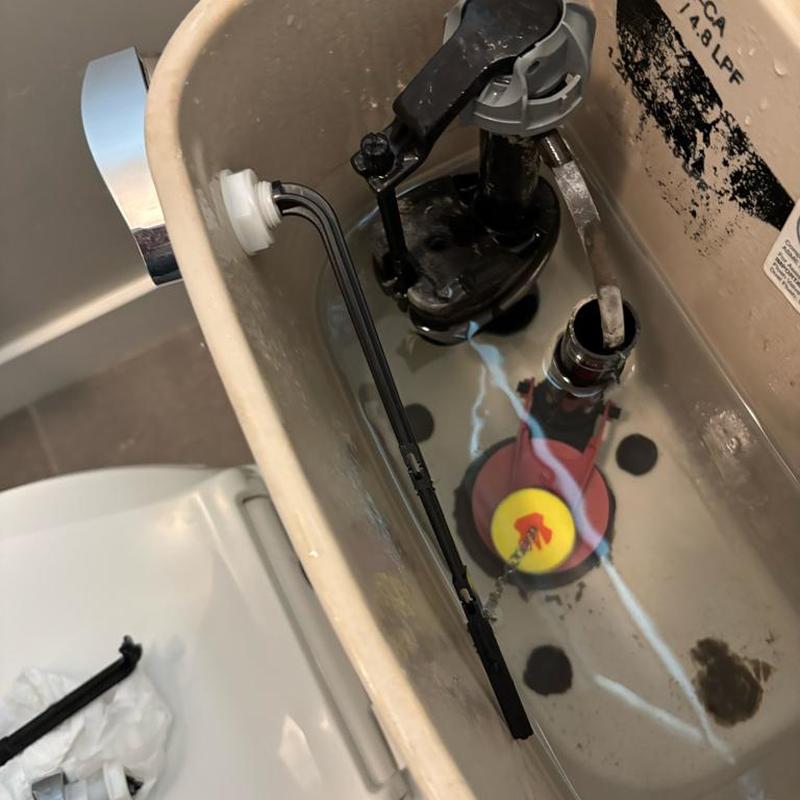 Toilet tank handle and flush mechanism replacement Toilet tank handle and flush mechanism replacement