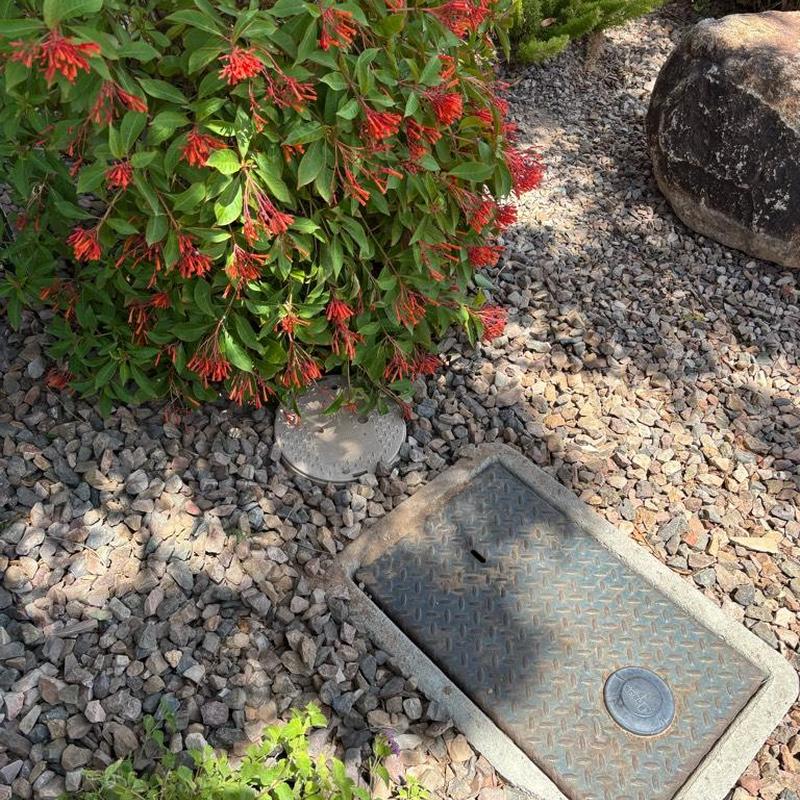 Zurn Wilkins 1-inch PRV with access box in landscaping Zurn Wilkins 1-inch PRV with access box in landscaping