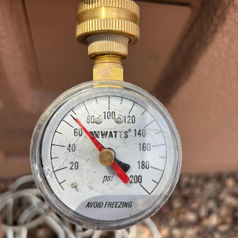 Pressure relief valve pressure gauge at 68 psi Pressure relief valve pressure gauge at 68 psi