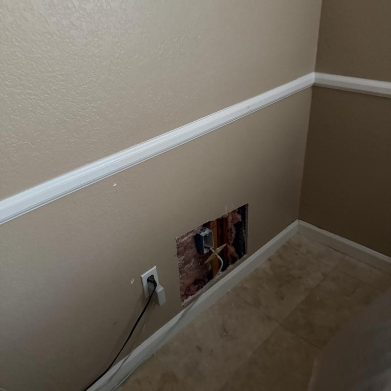 Water supply lines repiping with wall access hole